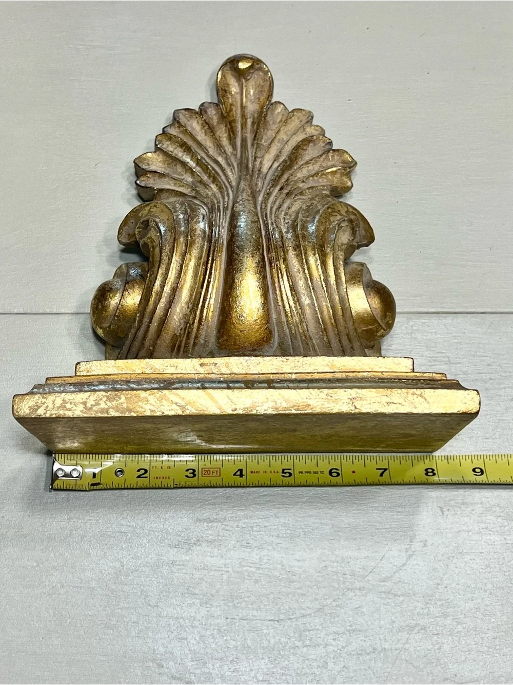 Vintage Gold Accent Wall Corbels - Wall Sconces Ornate Vintage Decorative Pair